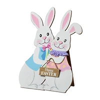Glitzhome Wooden Bunny Easter Porch Sign