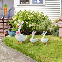 Glitzhome Metal Duck Family Easter Yard Art