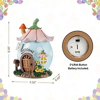 Glitzhome 8" Resin Egg Shaped House Easter Tabletop Decor