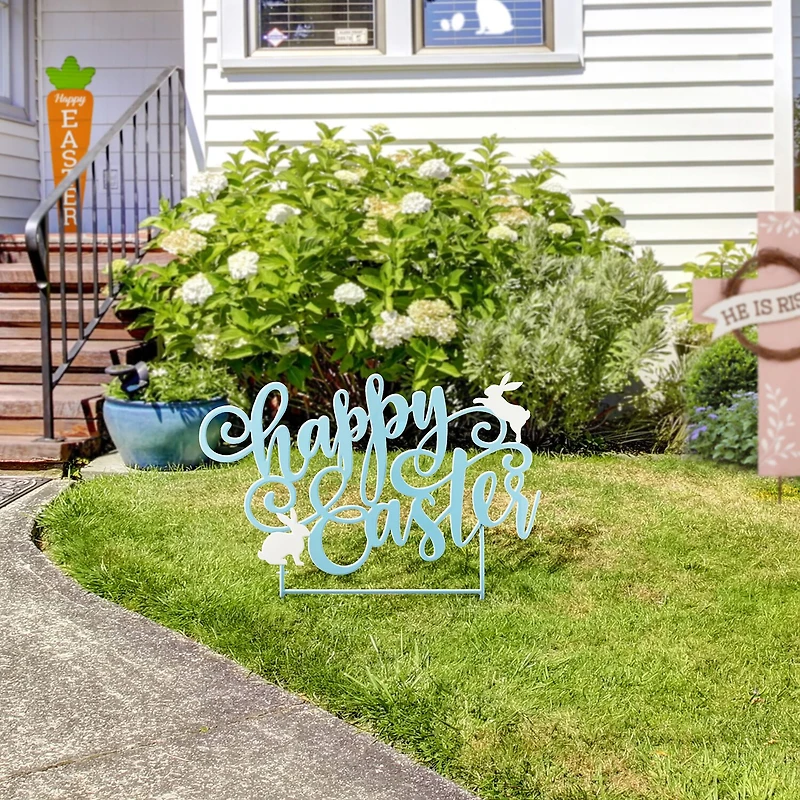 Glitzhome 24" Metal Easter Yard Art