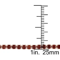 Womens Genuine Red Garnet Sterling Silver Bolo Bracelet
