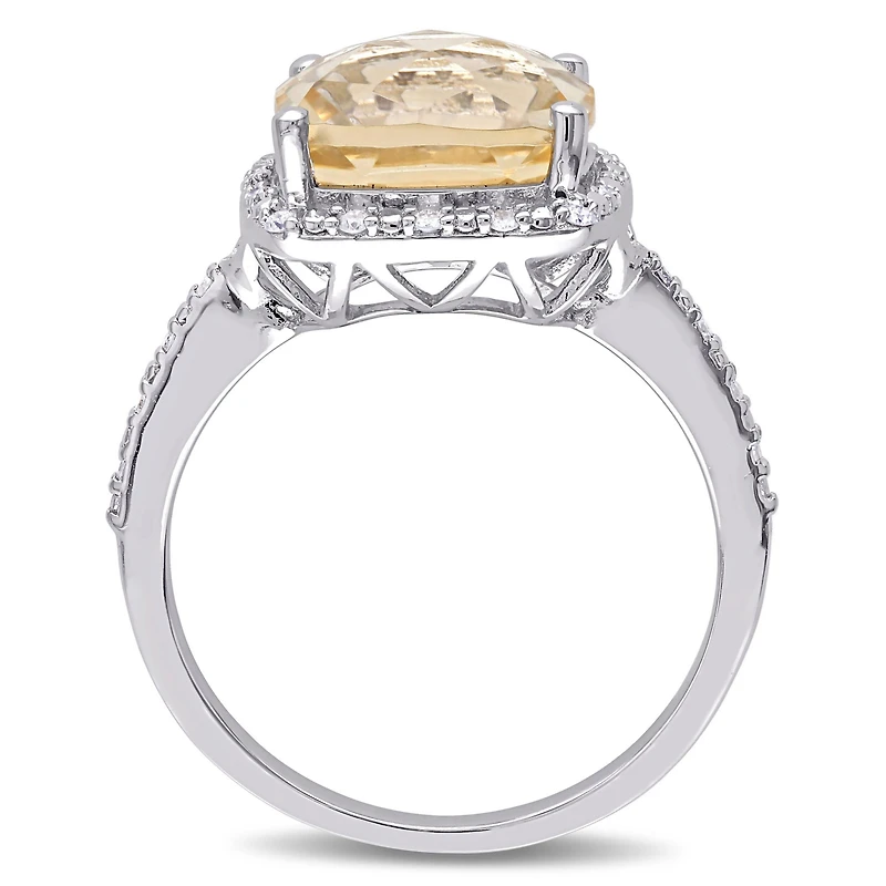 Womens 1/10 CT. T.W. Genuine Yellow Citrine Sterling Silver Cocktail Ring