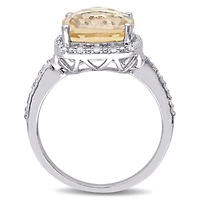 Womens 1/10 CT. T.W. Genuine Yellow Citrine Sterling Silver Cocktail Ring