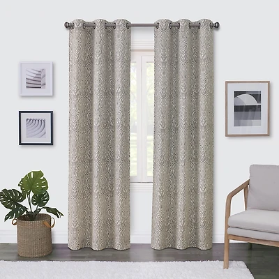 Regal Home Surfaces Ikat Damask Grommet Top Light-Filtering Single Curtain Panel