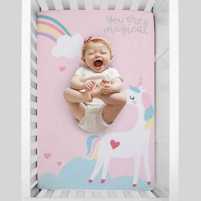 Nojo Unicorn And Rainbow Mini Crib Sheet