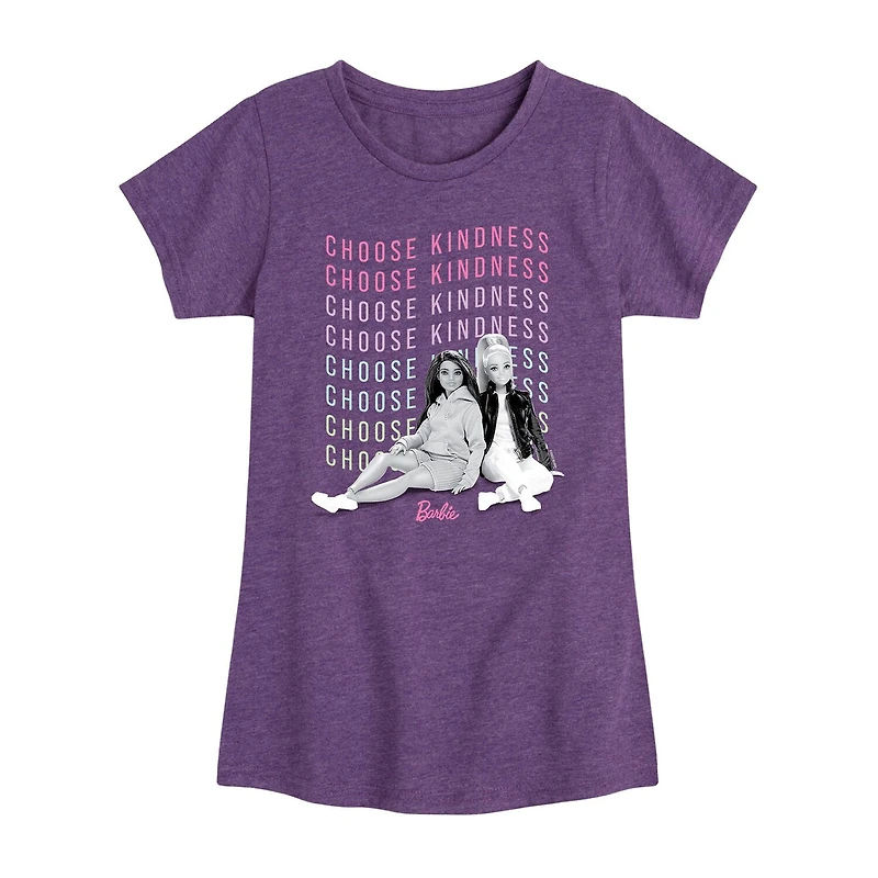 Little & Big Kid Girls Crew Neck Short Sleeve Regular Fit Barbie Graphic T-Shirt