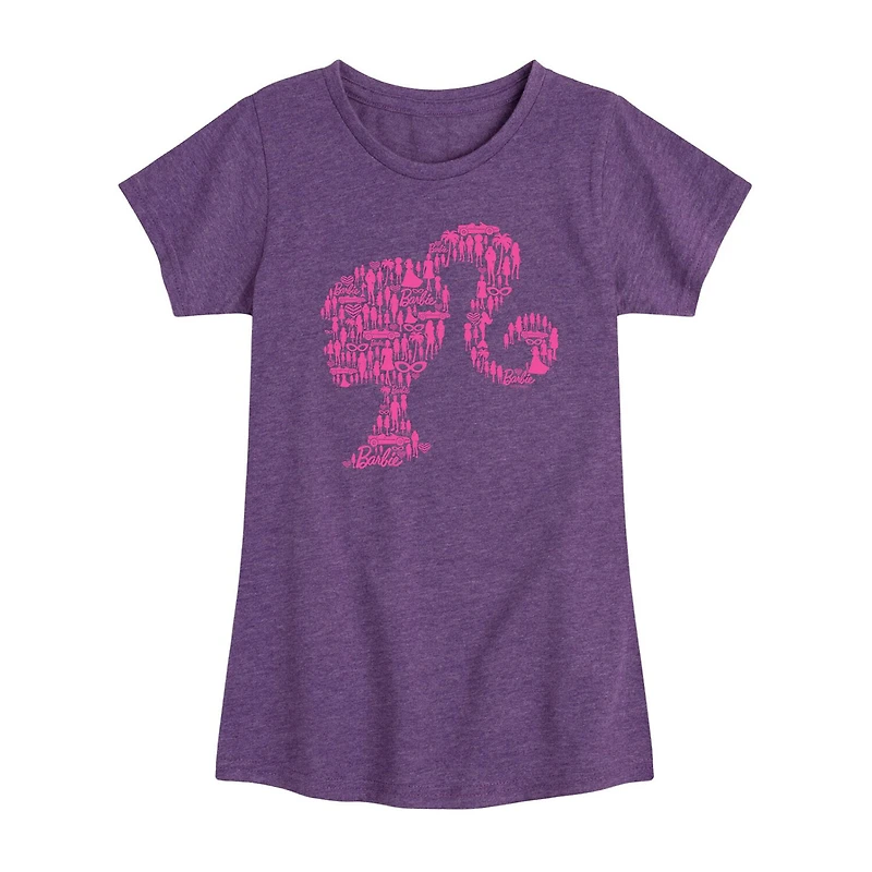 Little & Big Kid Girls Crew Neck Short Sleeve Regular Fit Barbie Graphic T-Shirt