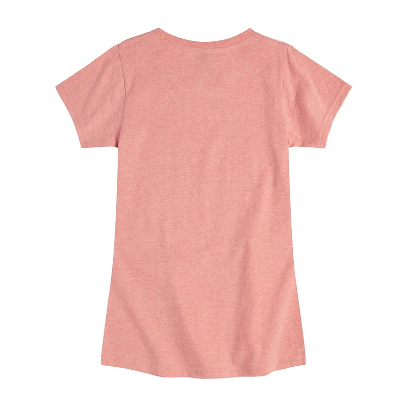 Little & Big Kid Girls Crew Neck Short Sleeve Regular Fit Pink Floyd Graphic T-Shirt