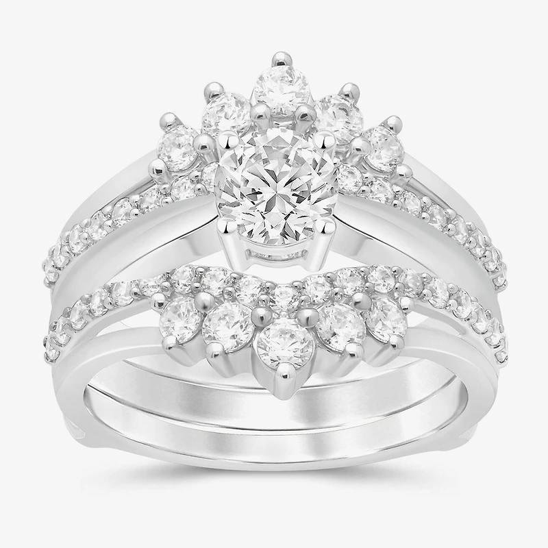 (I / Si2) Womens 1 CT. T.W. Lab Grown White Diamond 14K Gold Ring Guard