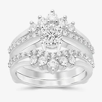(I / Si2) Womens 1 CT. T.W. Lab Grown White Diamond 14K Gold Ring Guard