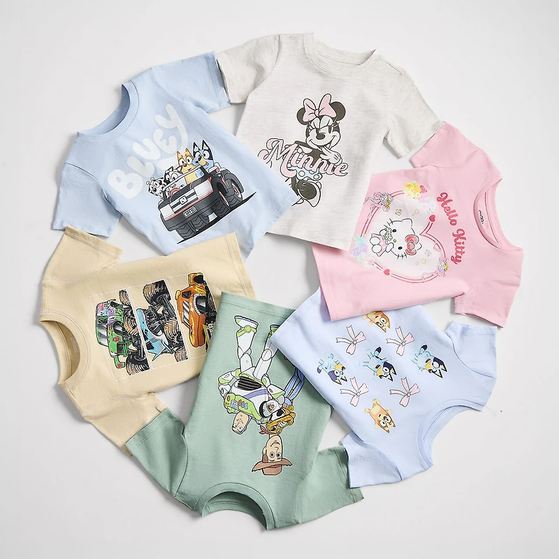 Toddler Girls Crew Neck Short Sleeve Regular Fit Bluey Graphic T-Shirt