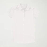 IZOD Little & Big Kid Girls Short Sleeve Regular Fit Stretch Fabric Button-Down Shirt