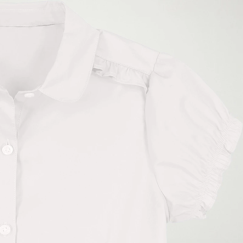IZOD Little & Big Kid Girls Short Sleeve Regular Fit Stretch Fabric Button-Down Shirt