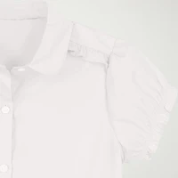 IZOD Little & Big Kid Girls Short Sleeve Regular Fit Stretch Fabric Button-Down Shirt