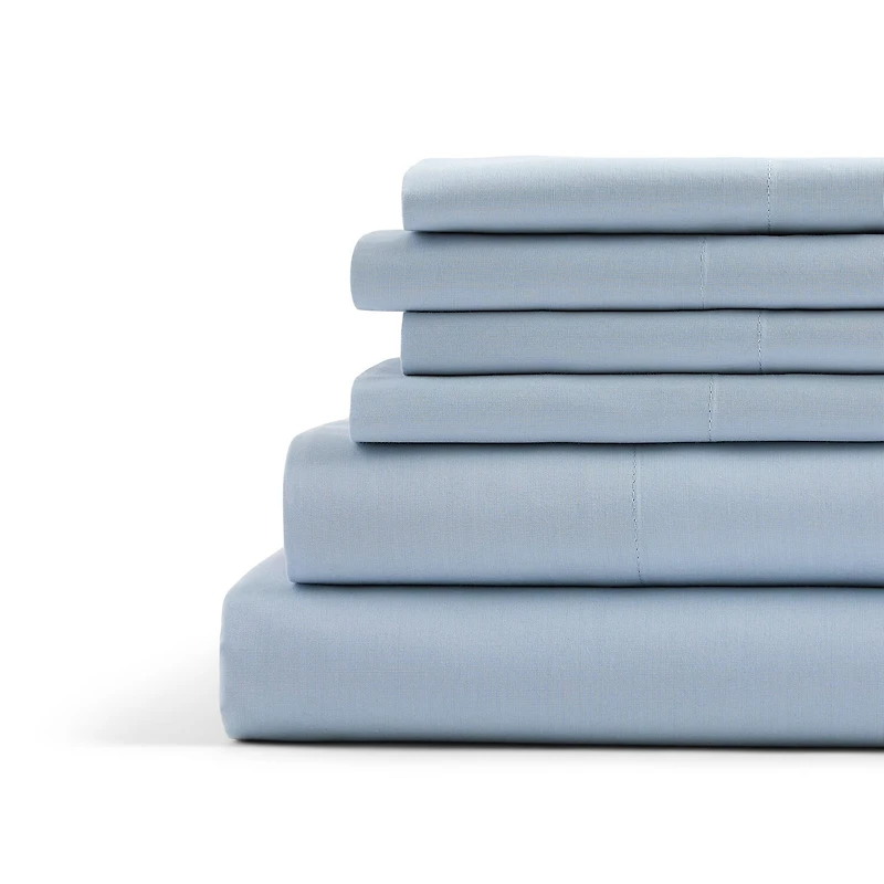 Home Expressions Cool And Crisp 6pc Cotton Percale Sheet Set