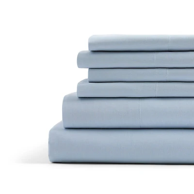 Home Expressions Cool And Crisp 6pc Cotton Percale Sheet Set