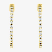 Limited Quantities! Womens 1 CT. T.W. Lab Grown White Diamond 10K Gold 24.3mm Hoop Earrings
