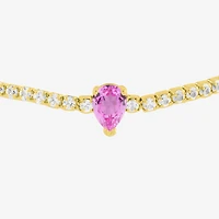 Limited Quantities! Womens Lab Created Pink Sapphire 14K Gold Over Silver Tennis Bracelet