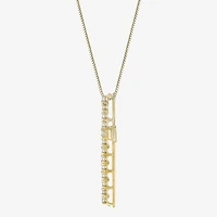 Womens 1/ CT. T.W. Natural White Diamond 14K Gold Cross 18 Inch Pendant Necklace