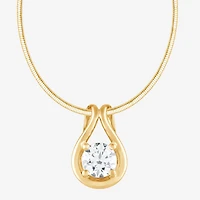 (F/Si2) Womens 1 CT. T.W. Lab Grown White Diamond 14K Gold Over Silver Round 16 Inch Pendant Necklace