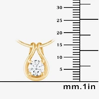 (F/Si2) Womens 1 CT. T.W. Lab Grown White Diamond 14K Gold Over Silver Round 16 Inch Pendant Necklace