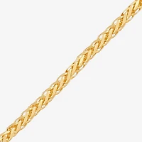 Womens 14K Gold 8 1/2 Inch Solid Wheat Chain Bracelet
