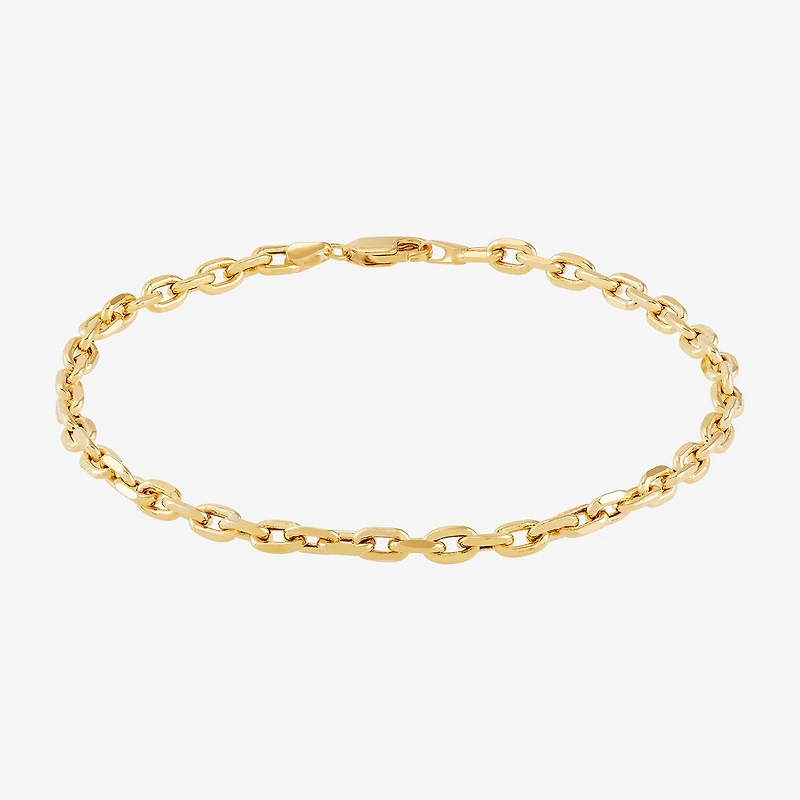 Womens 14K Gold 8 1/2 Inch Semisolid Rolo Chain Bracelet