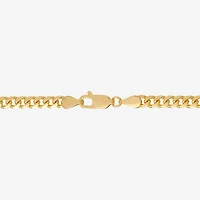 Womens 14K Gold 8 1/2 Inch Solid Cuban Chain Bracelet