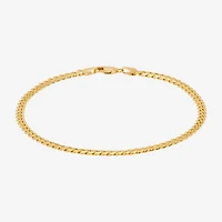 Womens 14K Gold 8 1/2 Inch Solid Cuban Chain Bracelet