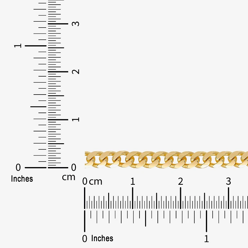 Womens 14K Gold 8 1/2 Inch Solid Cuban Chain Bracelet