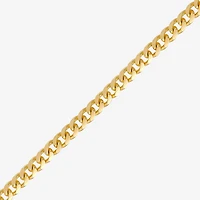 Womens 14K Gold 8 1/2 Inch Solid Cuban Chain Bracelet