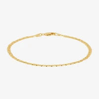 Womens 14K Gold 8 1/2 Inch Solid Mariner Chain Bracelet