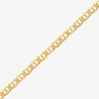 Womens 14K Gold 8 1/2 Inch Solid Mariner Chain Bracelet