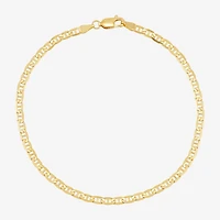 Womens 14K Gold 8 1/2 Inch Solid Mariner Chain Bracelet