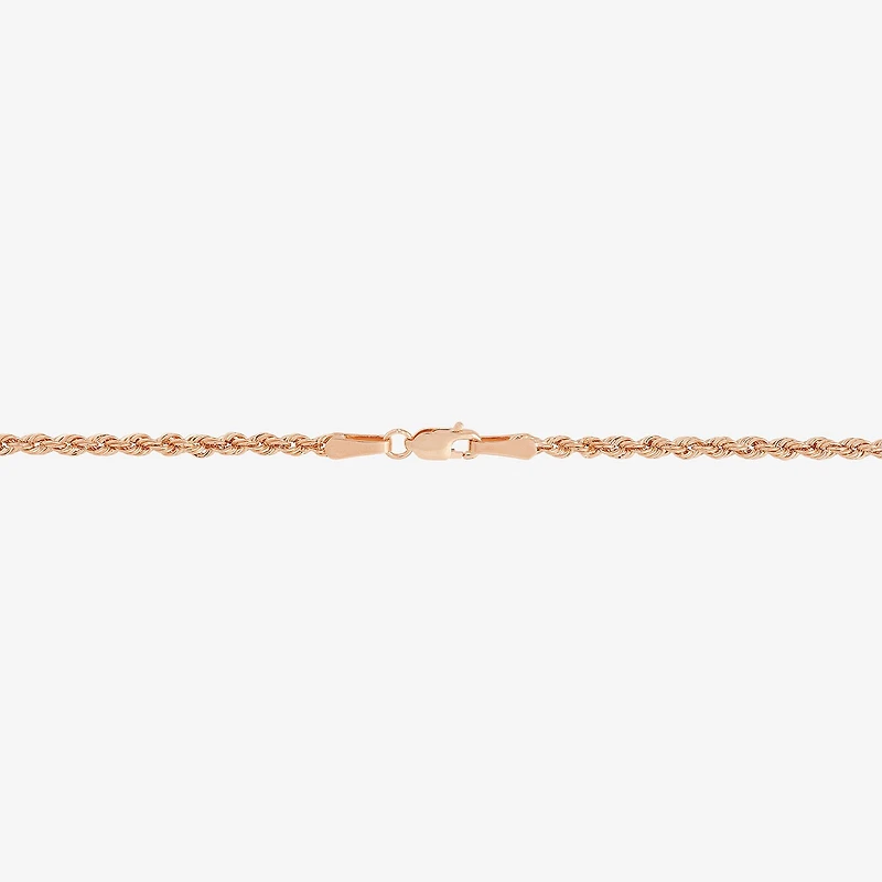 Womens 10K Gold 22 Inch Rope Chain Necklace