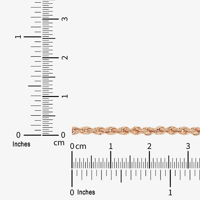 Womens 10K Gold 22 Inch Rope Chain Necklace