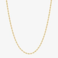 Womens 14K Gold 22 Inch Rope Chain Necklace