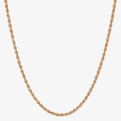 Womens 10K Gold Inch Rope Chain Necklace