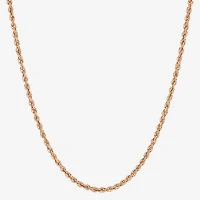 Womens 10K Gold Inch Rope Chain Necklace