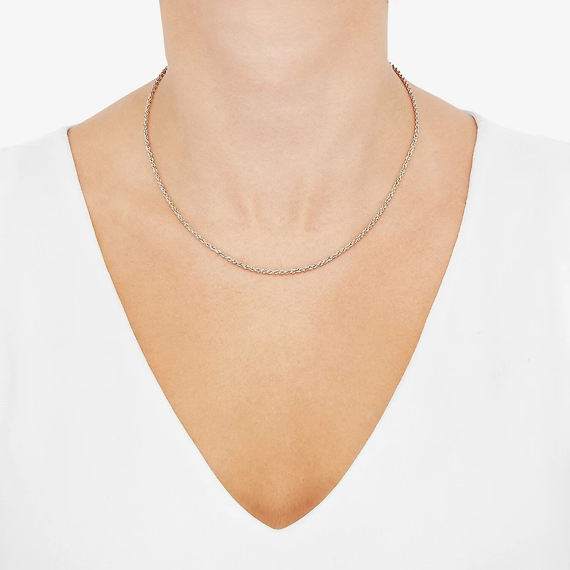 Womens 10K Gold Inch Rope Chain Necklace