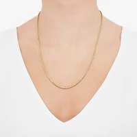 Womens 14K Gold 22 Inch Box Chain Necklace