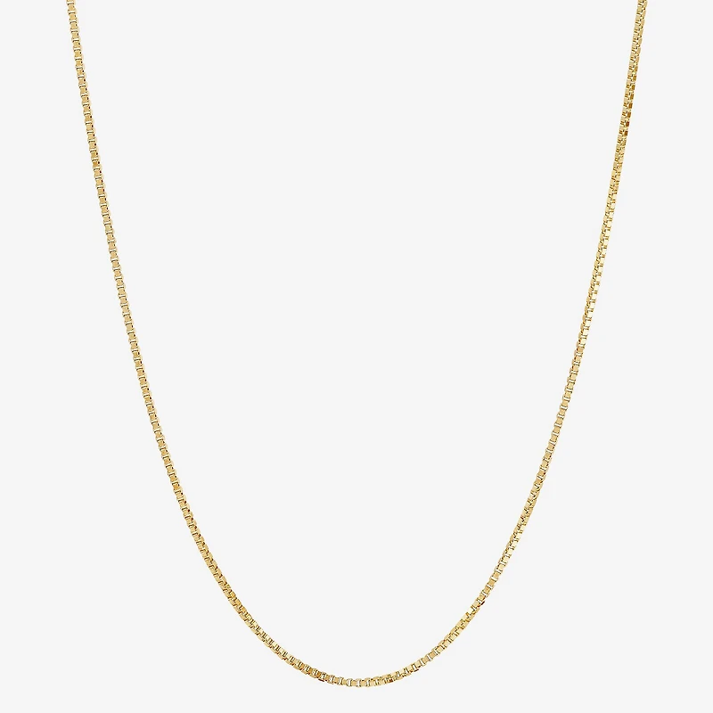 Womens 14K Gold 18 Inch Box Chain Necklace