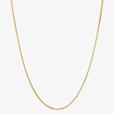 Womens 14K Gold 18 Inch Box Chain Necklace