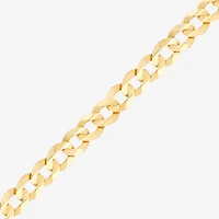 Mens 14K Gold 8 1/2 Inch Solid Curb Chain Bracelet
