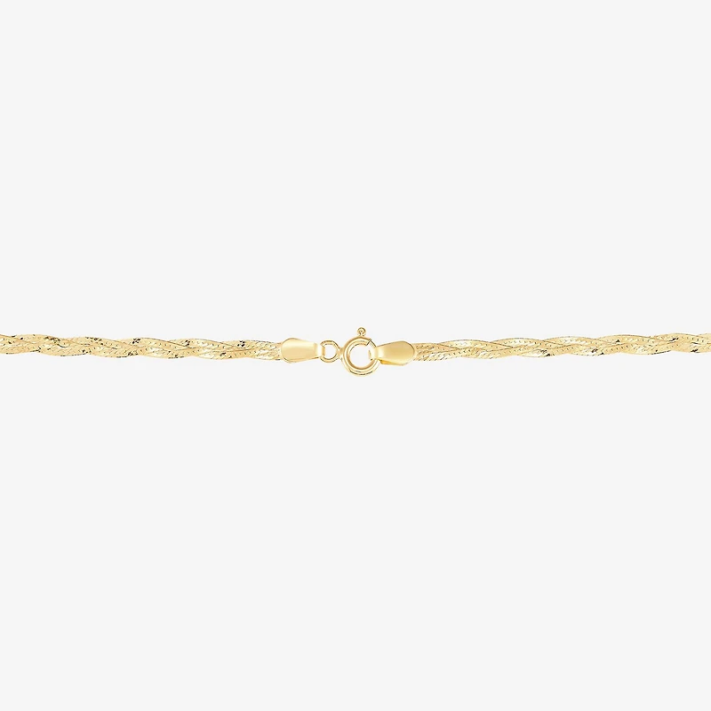 Womens 10K Gold 18 Inch Herringbone Chain Necklace