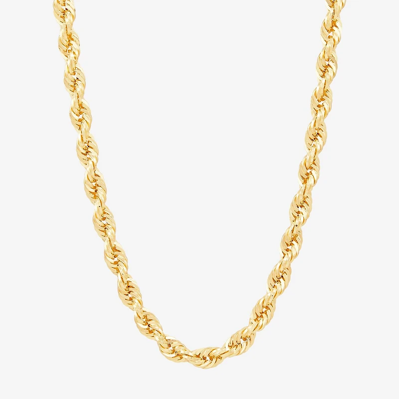 Unisex Adult 10K Gold 20 Inch Rope Chain Necklace
