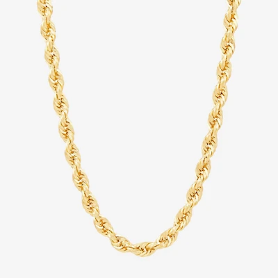 Unisex Adult 10K Gold 20 Inch Rope Chain Necklace