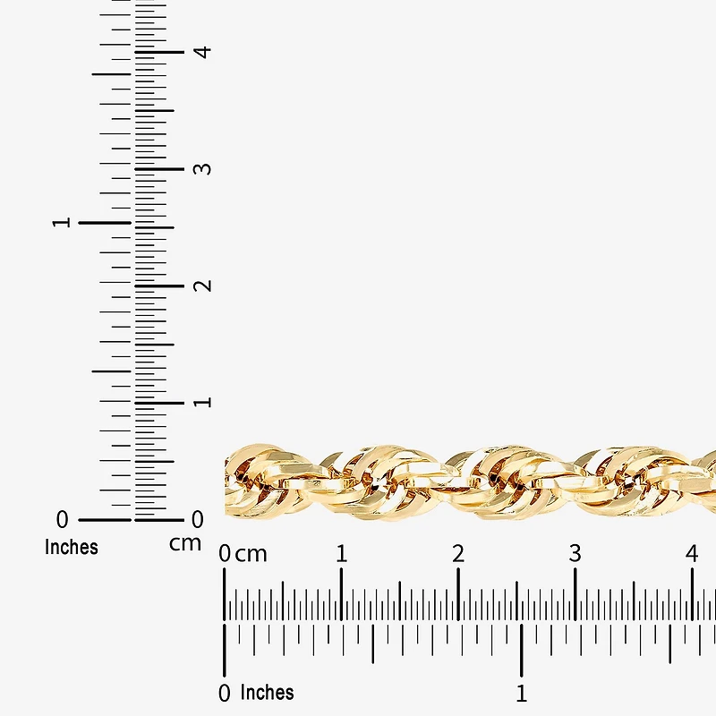 Mens 14K Gold 24 Inch Rope Chain Necklace