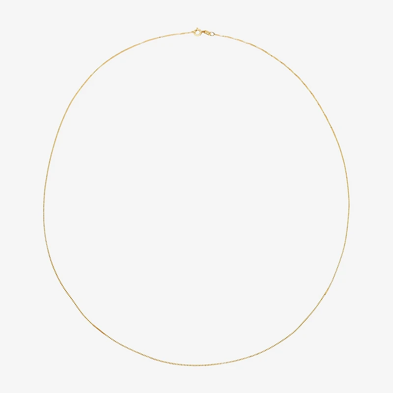 Womens 14K Gold 22 Inch Box Chain Necklace