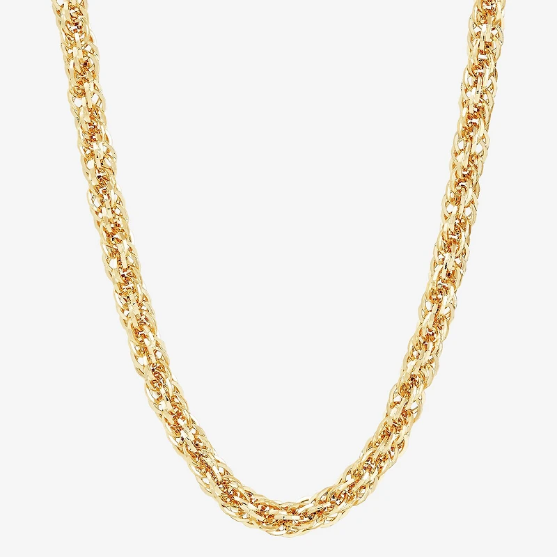 Mens 10K Gold 24 Inch Link Chain Necklace